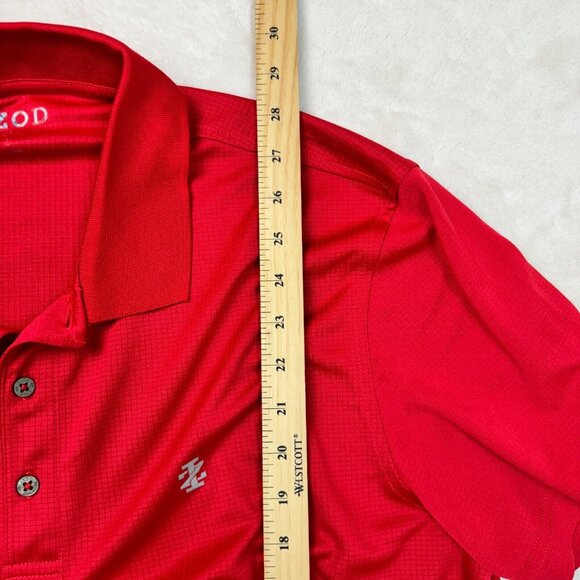 IZOD Golf Polo Shirt Red Collared Cotton Polyester Blend Men’s Size Large - Picture 7 of 8